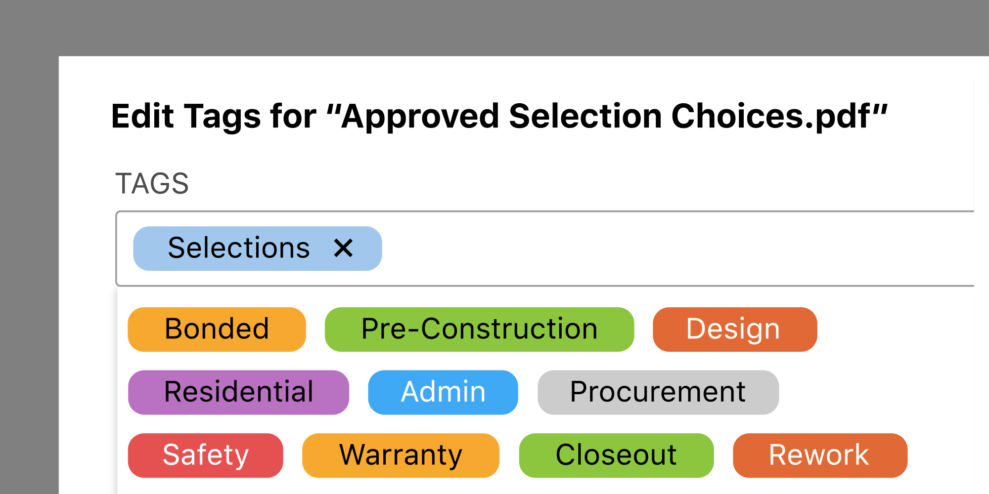 Organize Construction Project Files & Photos Better with New Tags for ConstructionOnline | Construction File Management | Cloud File Management 