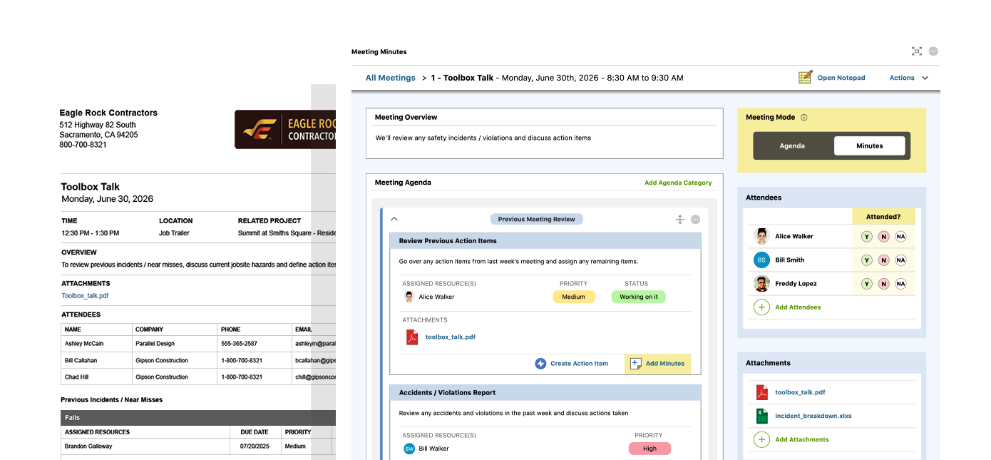 ConstructionOnline Meeting Minutes