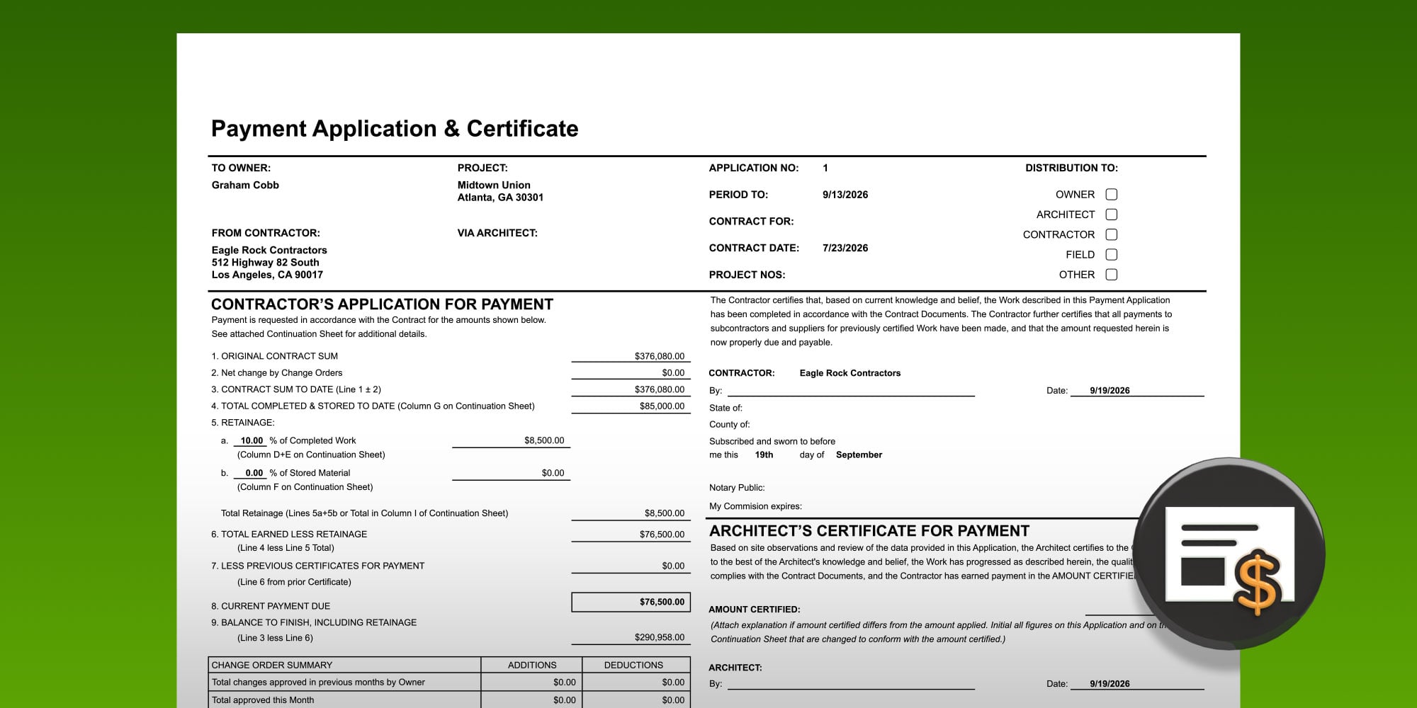 Construction Payment Applications Software | Compatible with AIA Payment Application Forms G702 and G703 | UDA ConstructionOnline