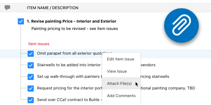 Punch List Item Issues and Checklist Item Issues Now Support File Attachments | Construction Punch List Management